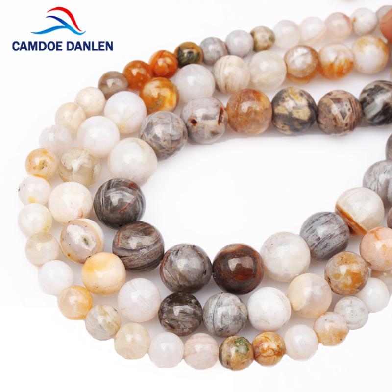 

Other Natural Stone Beads For Jewelry Making Bamboo Leaf Carnelian Agates Round Loose Stones DIY Bracelet Necklace