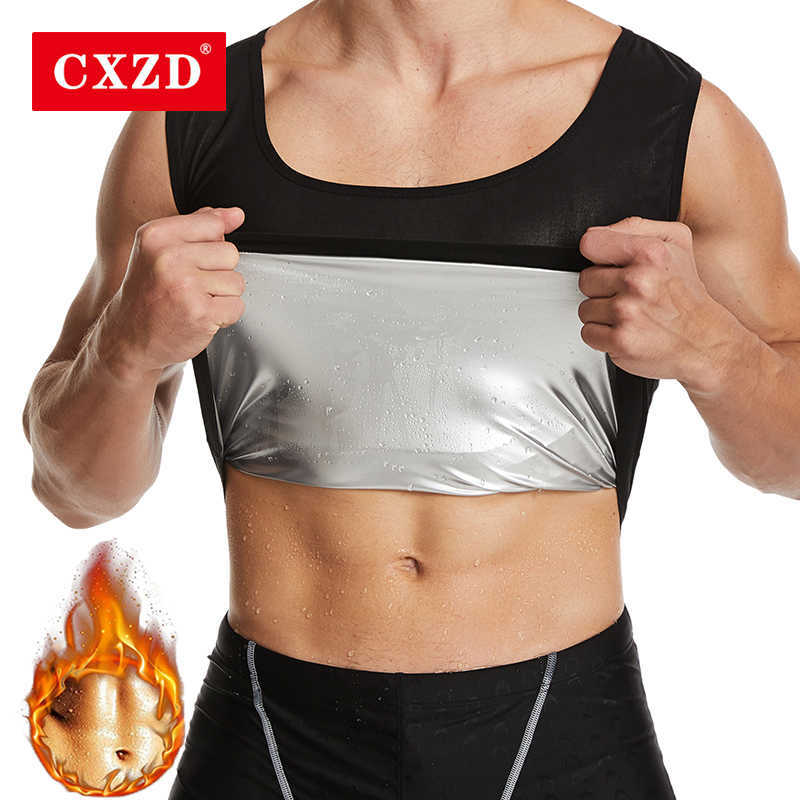 

CXZD Men Neoprene Sweat Sauna Body Shapers Waist Trainer Slimming Vest Shapewear Corset Effect Fat Burning Tank Tops