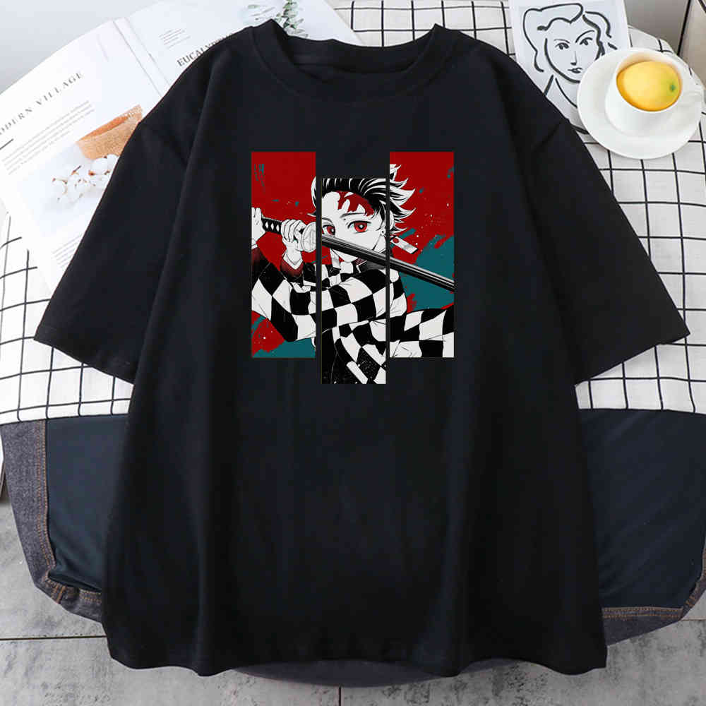 

Japanese Demon Slayer Pringing Print t-Shirts Summer Vintage Clothing Anime Plus t-Shirt Cartoons Women's Shirts, Green
