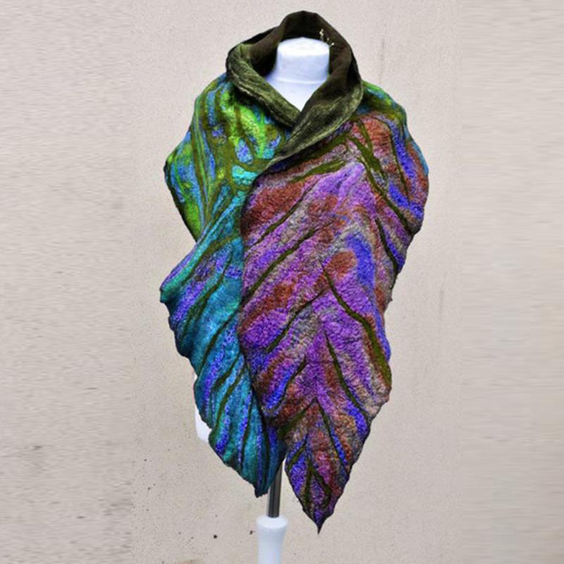 

Scarves Luxury Fashion Scarf Winter Women Big Leaf Printing Ladies Elegant Soft Wrap Casual Warm Shawls Party Wear Bufanda Mujer