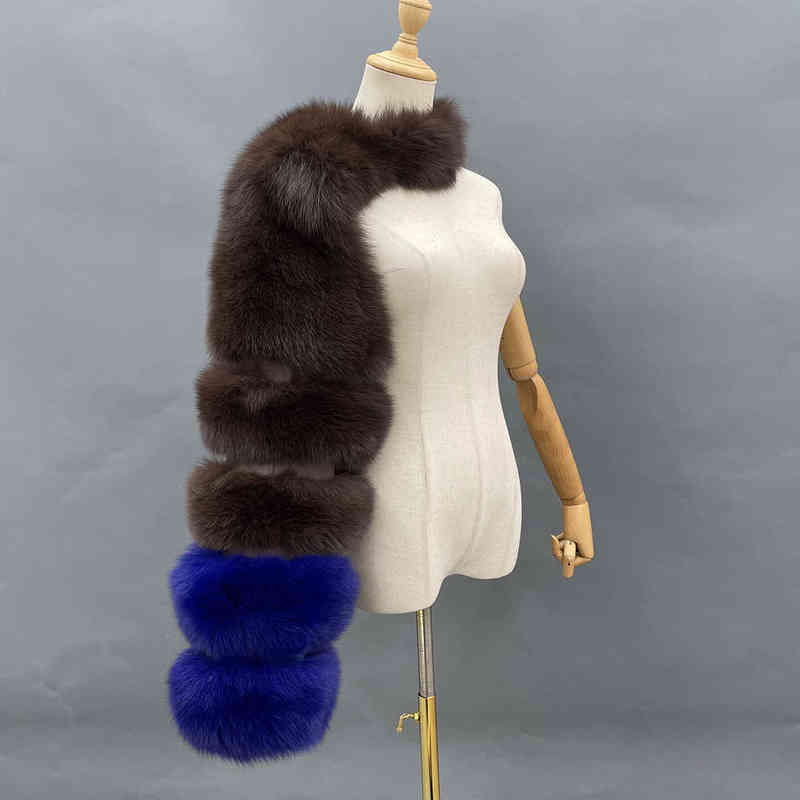

2021 new fashion fox fur coat women sleeve luxury single sleeve Y1224, 1-purple