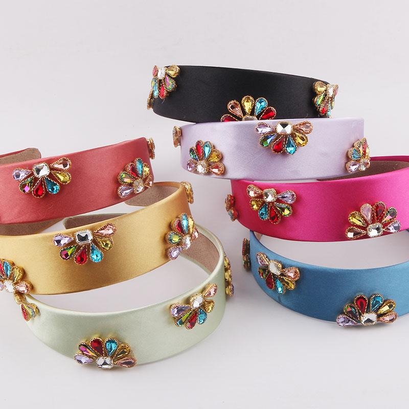 

Hair Clips & Barrettes Simple Pearl Wide Brim Headband Light Cloth Edge Inlaid Color Rhinestone Ladies Travel Accessories 844, Golden;silver