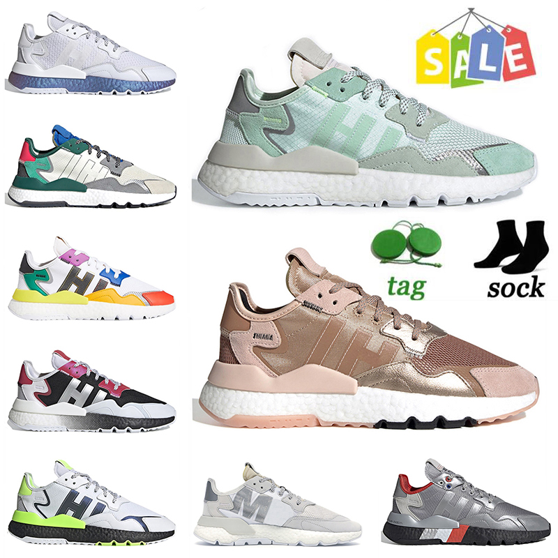 

Quality 2022 High Running New Arrivals Nite Shoes Jogger Running Shoes Women Mens Pride Silver Metallic Pink 3M Reflective Collegiate Green, A12 36-45 collegiate green