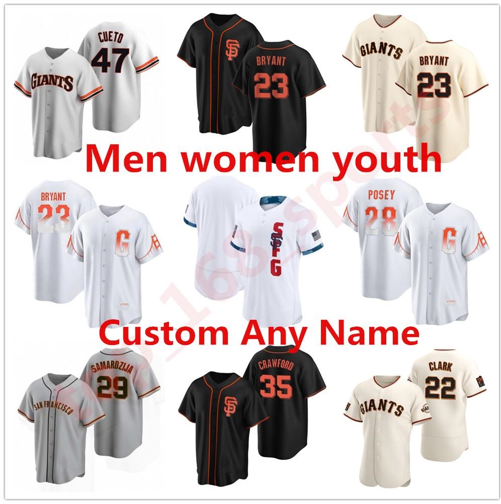 

2021 Buster Posey Brandon Crawford Jersey Kris Bryant San Mike Yastrzemski Francisco Kevin Gausman Donovan Solano Alex Dickerson men women b, Blue;black