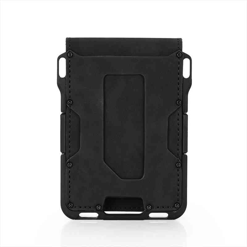 

aluminium metal men wallet rfid credit card holder bank practical tactical cardholder anti thief case money bag, Red;black