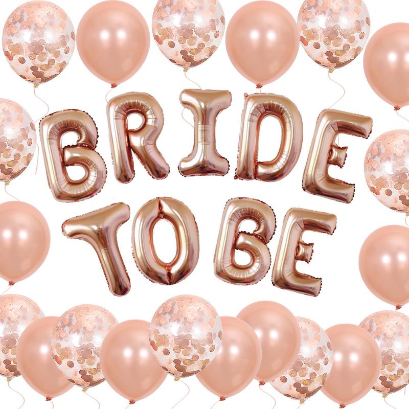 

Party Decoration Bride To BeBalloon Rose Gold Latex Ball Sequined Balloon Set Single Wedding Arrangement