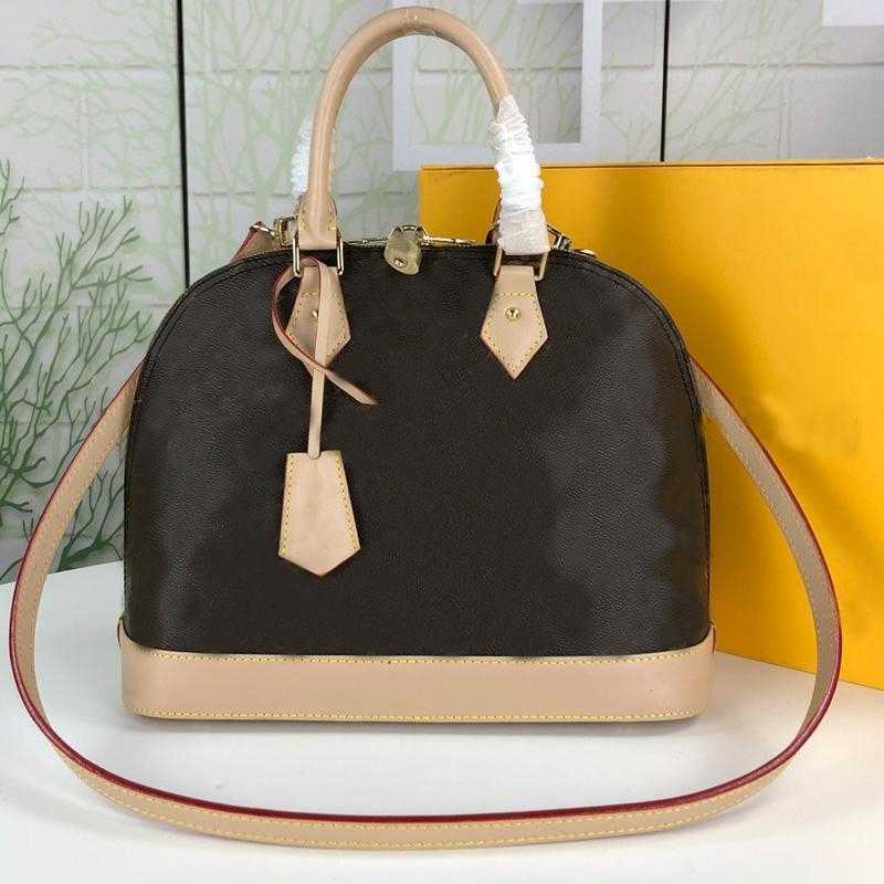 Sac à main de haute qualité Femmes Shell Shaber Sac Véritable Cuir Vieille Fleur Crossbody Crossbody Mesdames Sacs fourre-tout élégant
