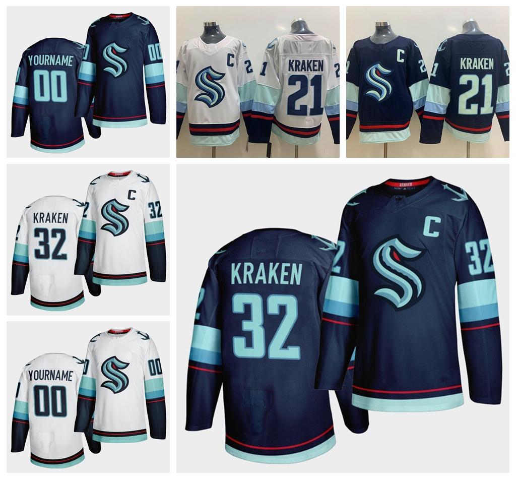 

2021 Seattle Kraken Ice Hockey Jersey 5 Mark Giordano 29 Vince Dunn 37 Yanni Gourde 32th New Team Custom Mens Womens Youth Any Nunber Any Name Hockey Jerseys S-4XL, Womens blue