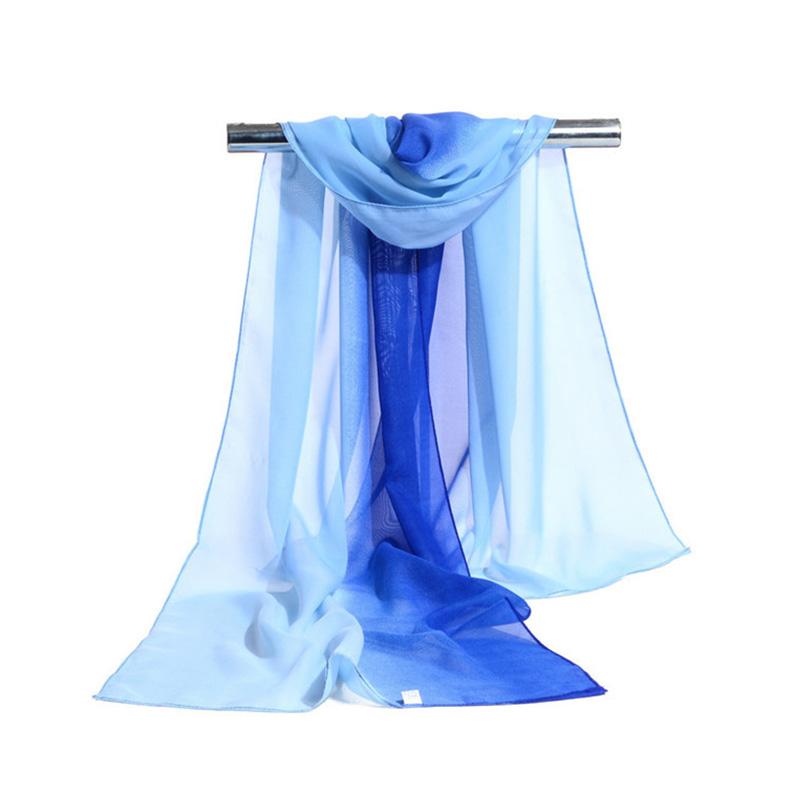 

Scarves Fashion Scarf Foulard Woman Muslim Hijab Silk Chiffon Female Shawl Gradient Color Poncho Bandana Wrap