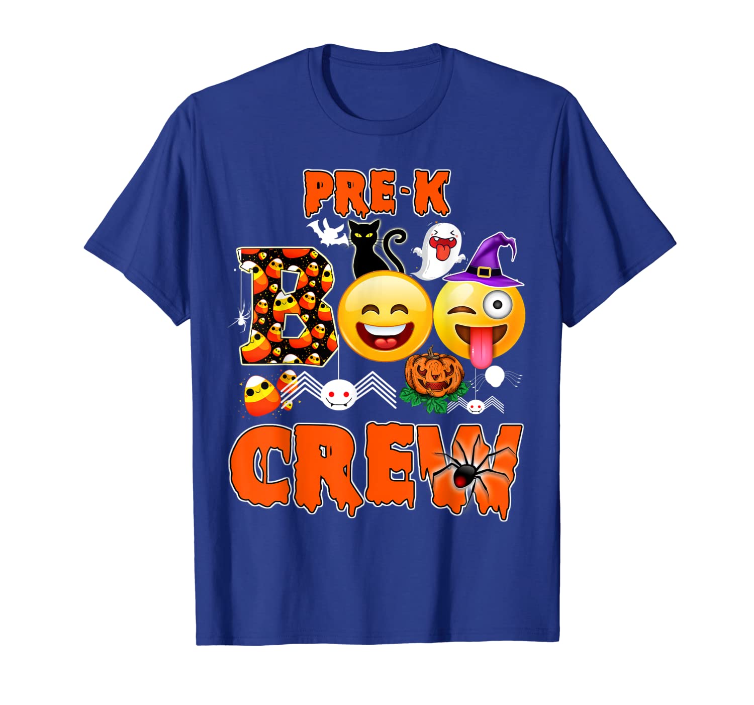 

Black Cat Pumpkin Candy Ghost T Shirt Pre-k BOO Crew, White;black