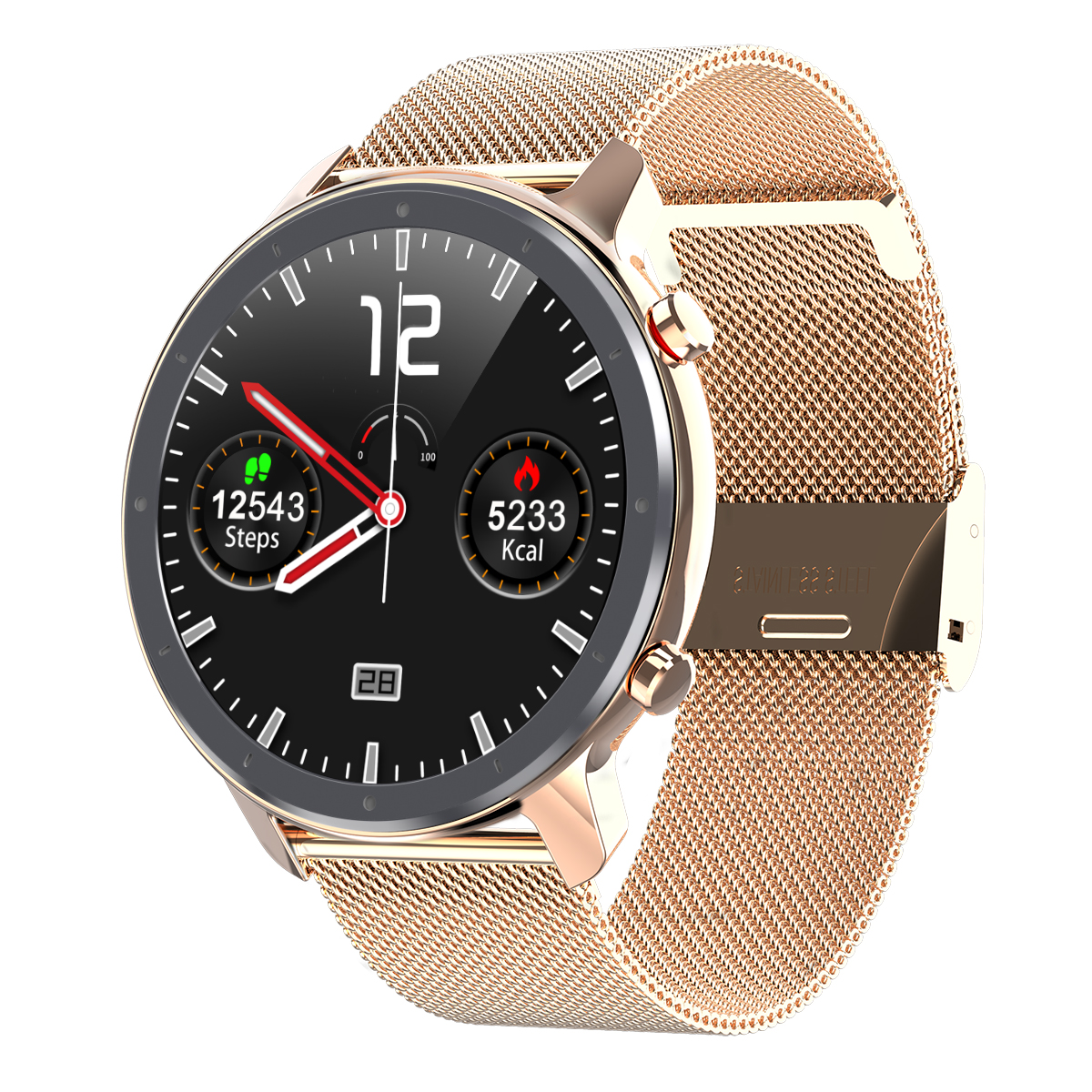 

L11 watch smart bracelet steel strap, Slivery;brown
