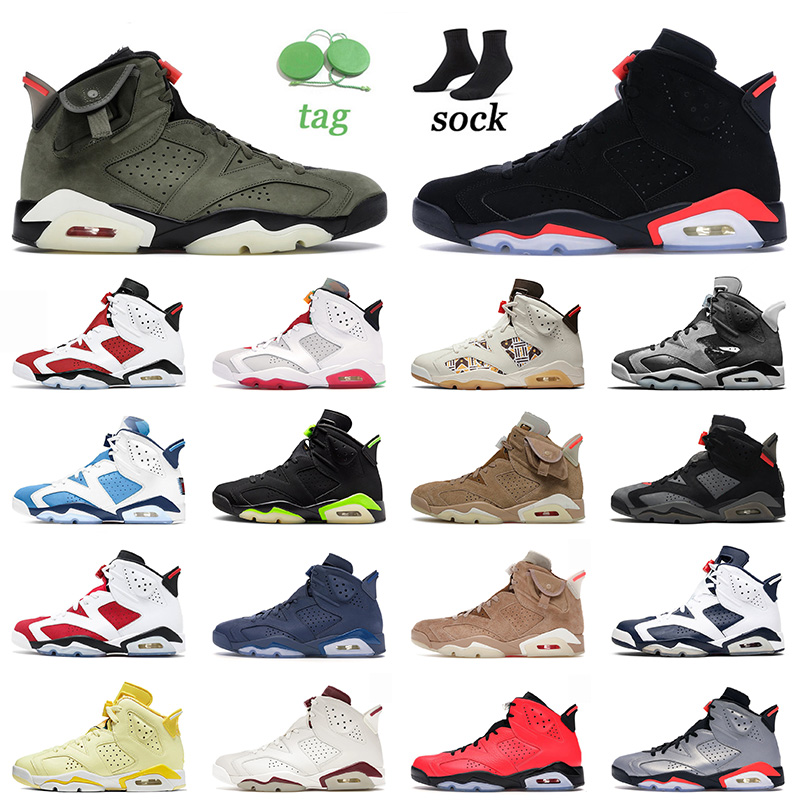 

2021 Arrival Basketball Shoes Jumpman 6 6s VI Black Infrared Cactus Jack Quai 54 Smoke Grey Slam British Khaki Mens Women Trainers Platform Sneakers, D13 reflections of a champion 36-47