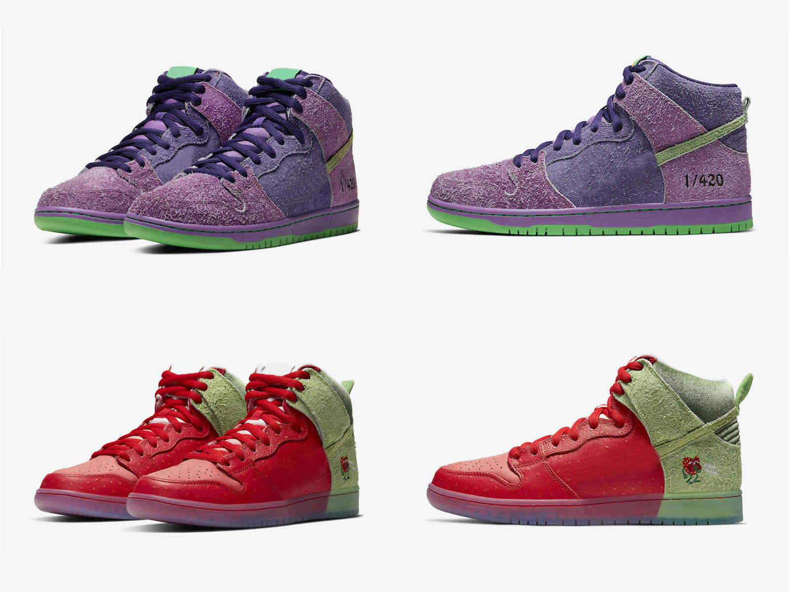 

Authentic Dunk High Pro SB Reverse Skunk Purple Strawberry Cough Men Shoes University Red Spinach Green Magic Ember Sports Sneakers, Bubble wrap packaging