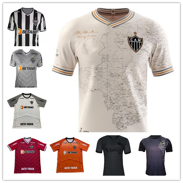 

2021 Atletico Mineiro soccer jersey 2022 Home #10 R.OLIVEIRA #9 V.CHARA Shirt Away white Football uniform, Black;yellow