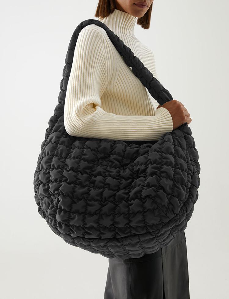 

Evening Bags Lnv High Capacity Women's Quilted Black White Nylon Luxury Imitation Brands 2022 Winter Vintage Crossbody