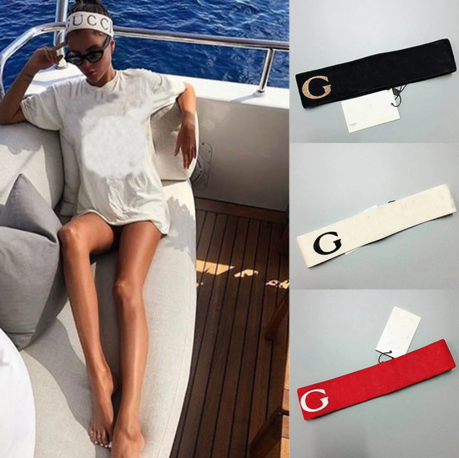 

Wholesale Designer Black Red White Brand Letter prind Headbands stripe Elastic Headband Women Men Luxury Sport Hair Bands Turban Headwraps, Silver