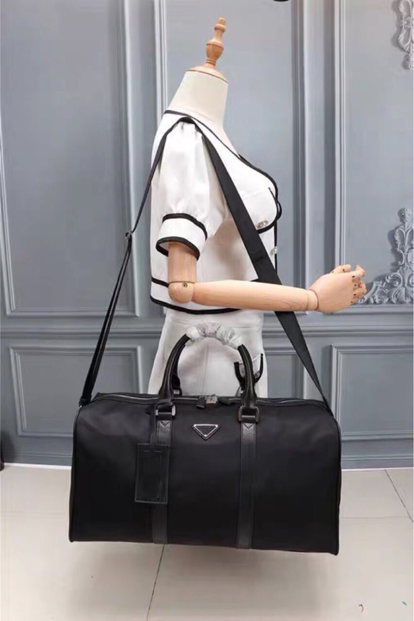 Womens Duffel Bags Men Luggage Black waterproof nylon fabric shoulder handbag zipper fitness bag #8001 Want the original pic contact me-image-724644381