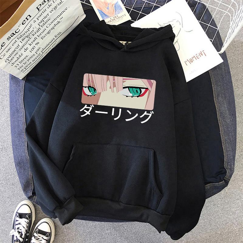 

Men's Hoodies & Sweatshirts Darling In The Franxx Hoodie Anime Harajuku Zero TWO Beautiful Girl Print Unisex Streetwear Loose Hip Hop Warm H, Black