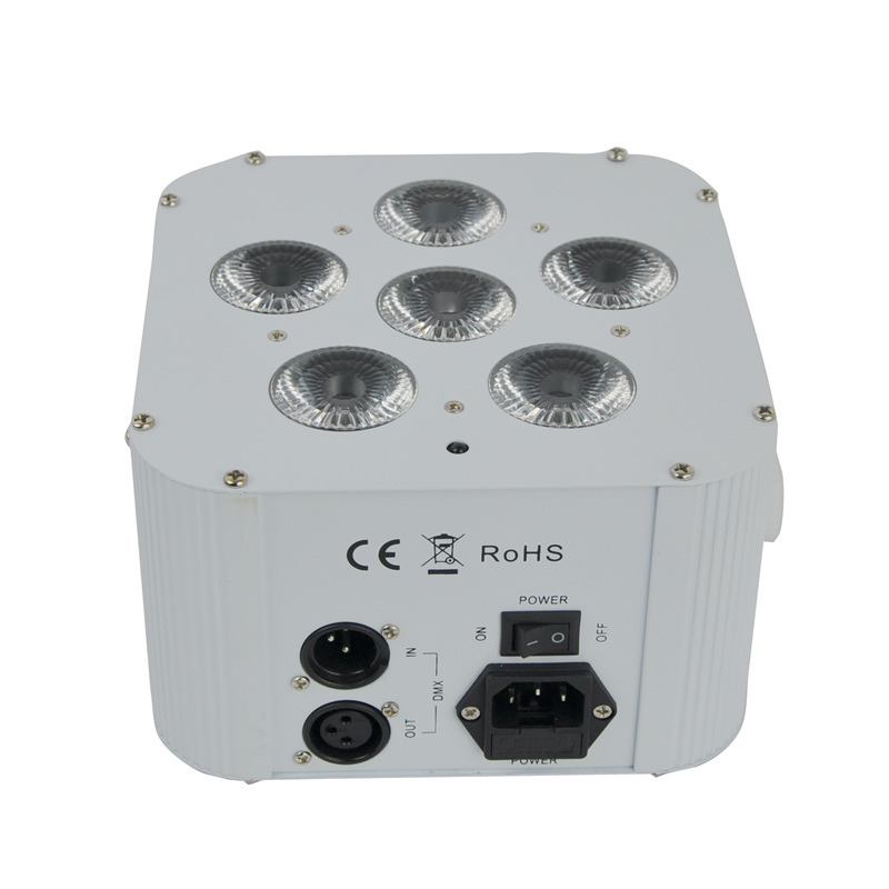 

High quality 6X18W Battery powered and Wireless DMX LED Up light with Flight case