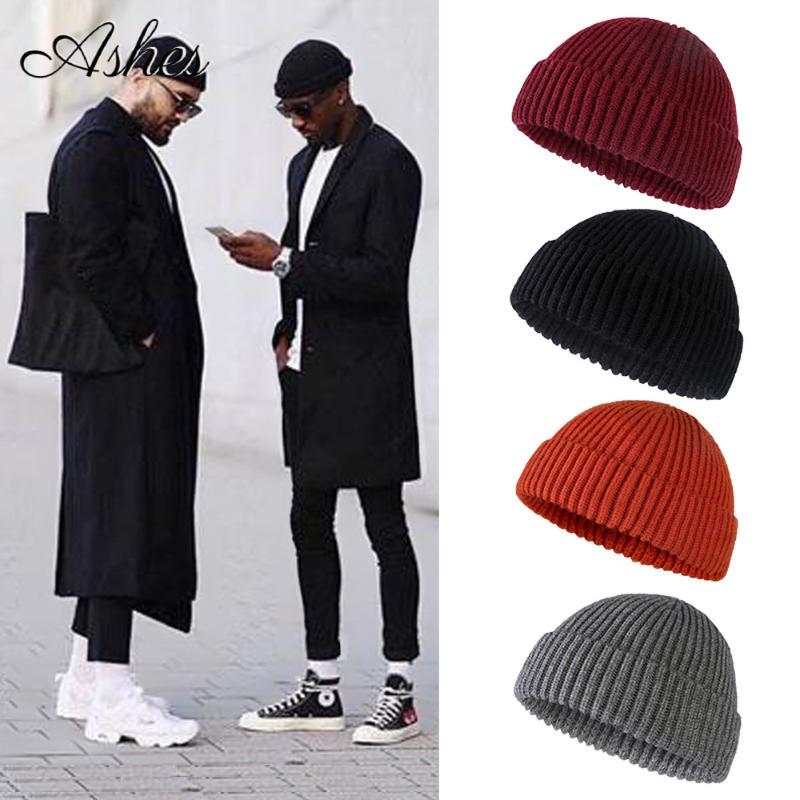 

Beanies Solid Color Warmer Knittied Brimless Hat Winter Spring Hip Hop Skullcap Street Men Beanie Unisex Melon Cap For Women Man