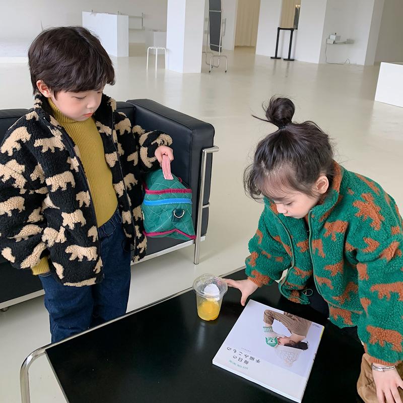 

Jackets 2021 Autumn Arrival Girls Long Sleeve Cartoon Coat Kids Warm Fleece, Blue;gray