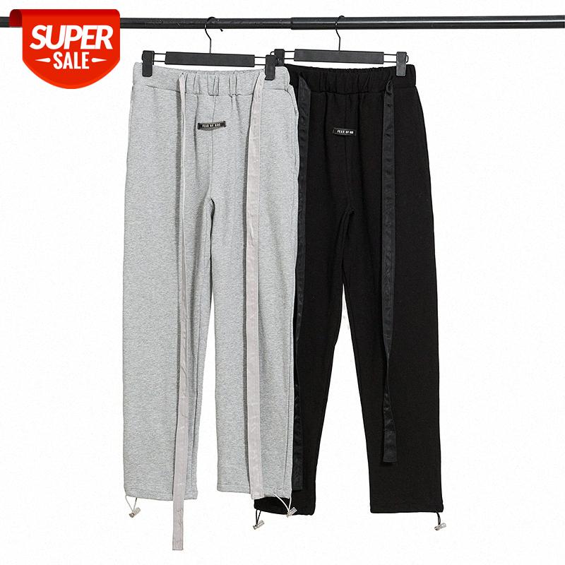 

street f og style sixth fear of god loose lengthen drawstring streamer sweatpants la1p, Gray