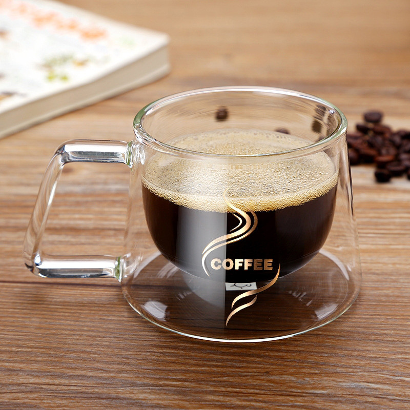 

200ml Double Glass Coffee Cup Tea Sets Anti Scalding Office Home Holiday Gift