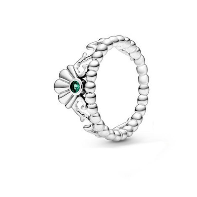 

Cluster Rings 2021 Autumn 100% 925 Sterling Silver String-like Shell Blue Zircon Ring Women Jewelry Birthday Gift