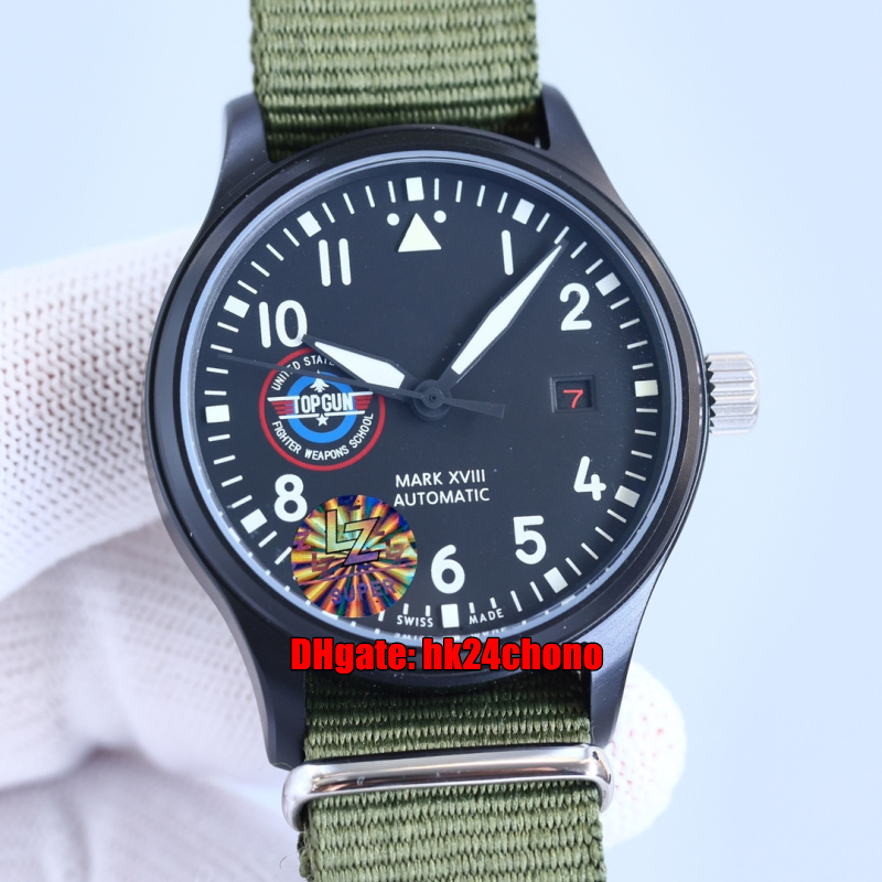 

Top Quality Watches 324712 41mm Ceramic Case Cal.35111 Automatic Mens Watch Black Dial Braided Strap Gents Sports Wristwatches, Vip