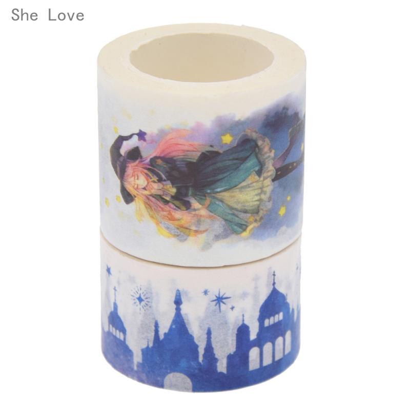 

Chzimade DIY Little Witch Moon Paper Masking Tape Scrapbooking Stickers Washi Adhesive Gift Wrap