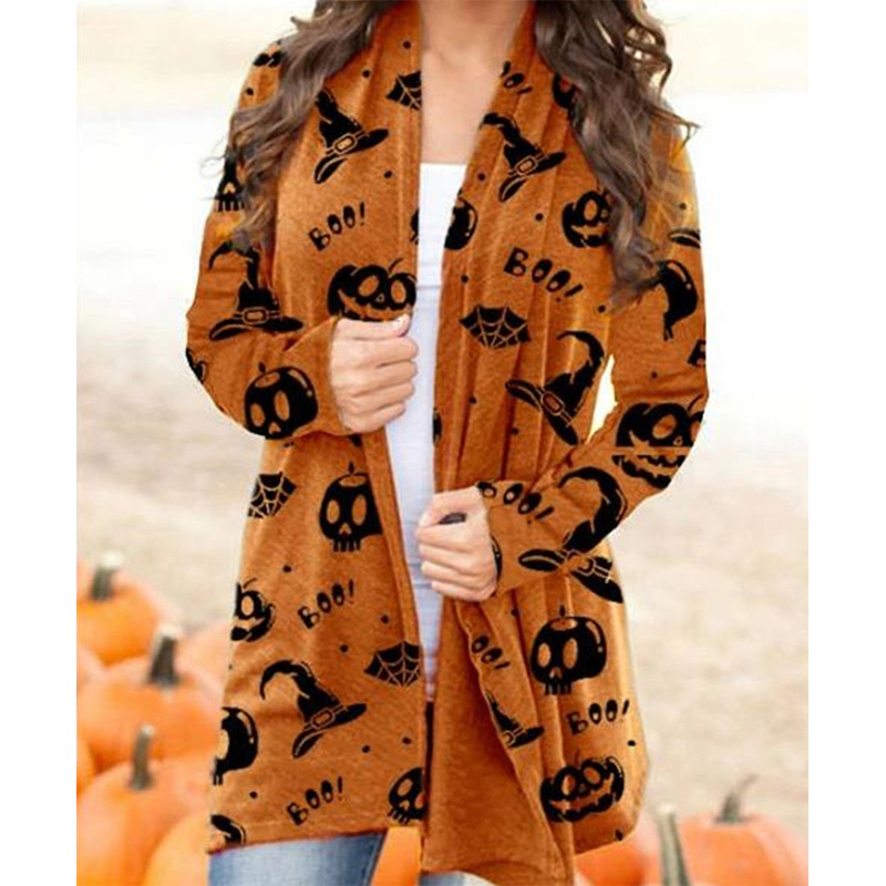 

Halloween personality fashion long-sleeved skull hooded long-sleeved women's long sweater loose, comfortable and soft, Picture3