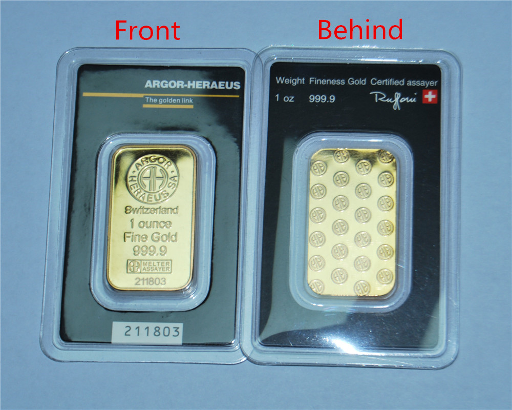 

1 Oz Perth Mint Argor Hereaus 24k Plated NON magnetic Gold Bullion Holiday Gifts Home Decorations Crafts