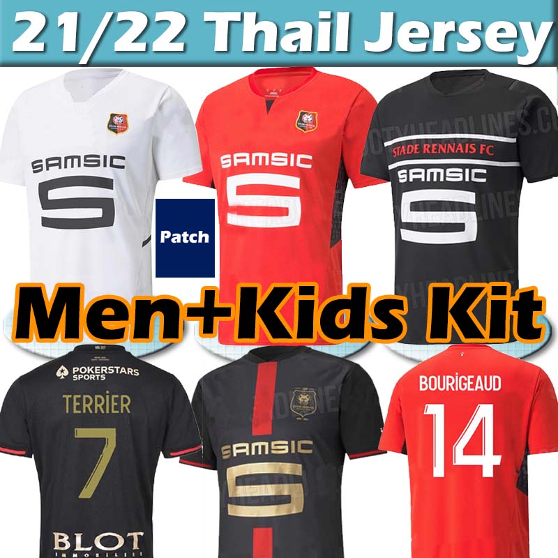 

21/22 Rennes Stade Rennais soccer Jerseys 120th Anniversary 2021 2022 CAMAVINGA GUIRASSY BOURIGEAUD Adult men Kids Kits+socks full sets football jersey