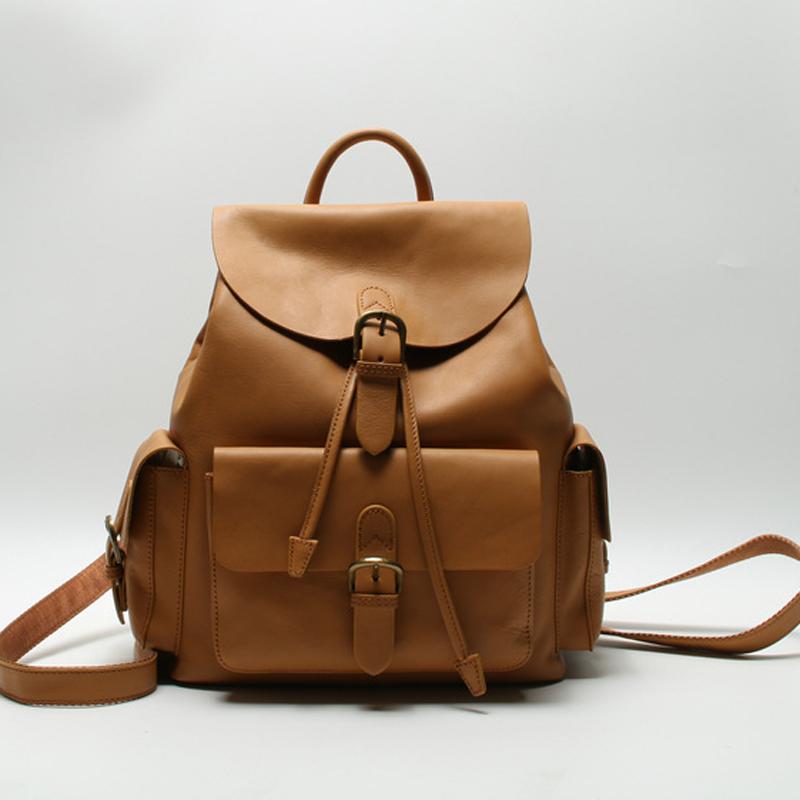

Backpack 2021 Shoulder Bag Head Layer Vegetable Tanned Cowhide Large-capacity College Style Female School Casual Retro, Black