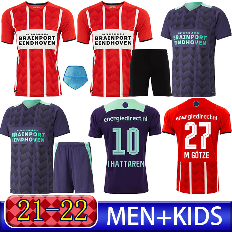 

21 22 PSV EINDHOVEN soccer jerseys 2021 MALEN camisa de futebol IHATTAREN DUMFRIES GAKPO BRUMA LAMMERS mens football shirts kids kit, Black;yellow