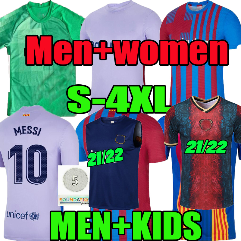 

21 22 men woman  Barcelona home 2020 2021 2022 GRIEZMANN MESSI soccer jersey BRAITHWAITE F. DE JONG ANSU FATI KUN AGUERO away COUTINHO football shirt S-4XL, 2021home