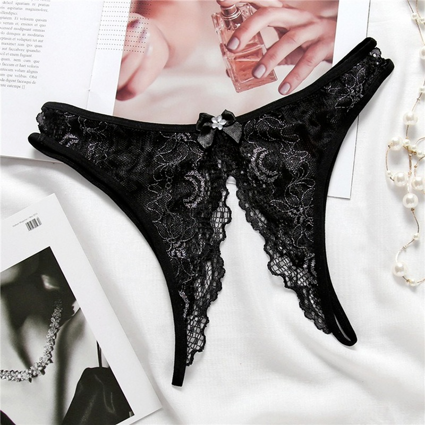 

Open Crotch Panty Sexy Panties for women Lace Breathable Briefs see through underwear lingeries Clothing Black white red