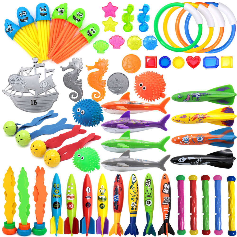 

toy Diving swimming treasure hunting diving torpedo ring set toys