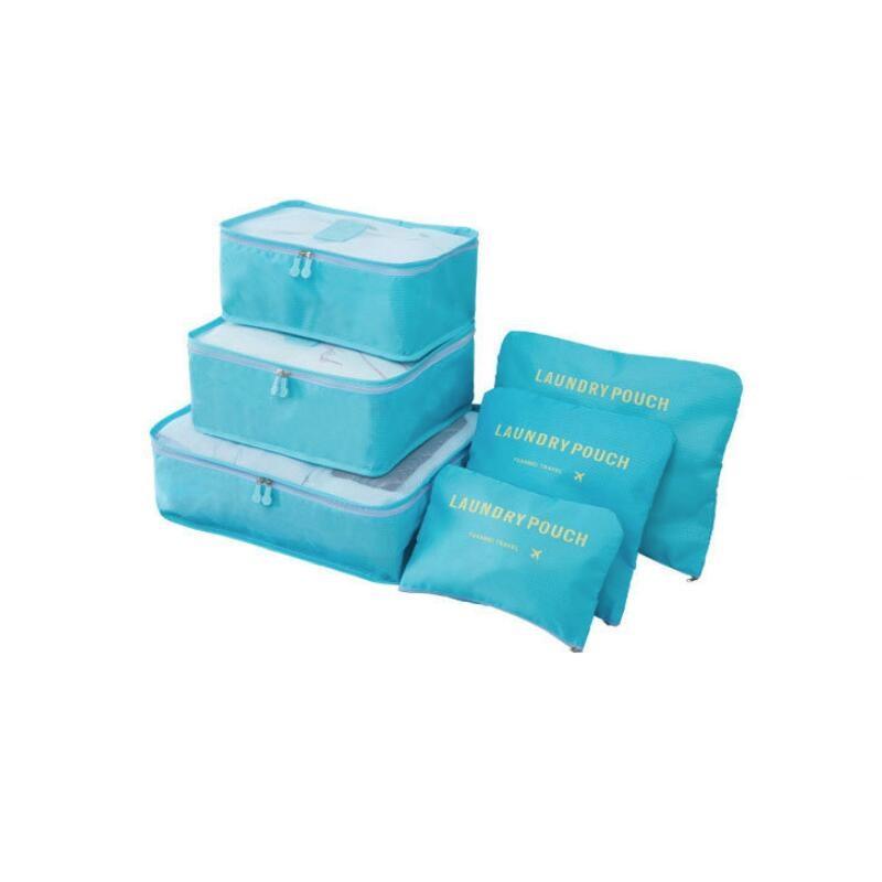 

Duffel Bags 6 Pcs Set Nylon Unisex Travel Bag Packing Cubes Organizer Luggage Large Capacity Hand Clothing Sorting Bolsa De Viaje