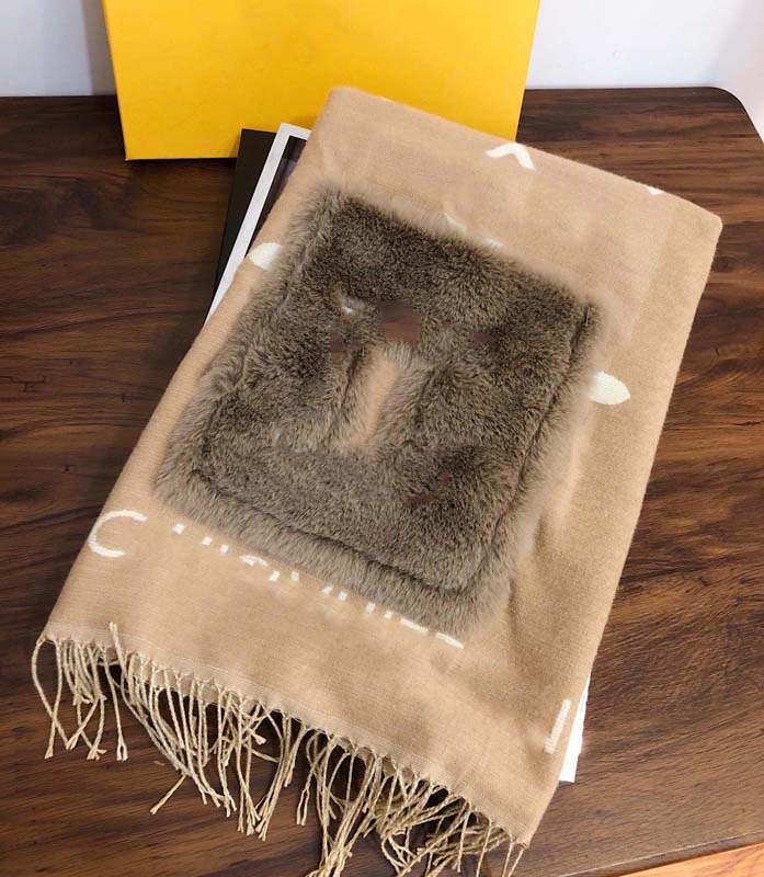 

Luxury Designer Scarf Wool Scarves for Man Women Fur Shawl Pashmina Neck 2 Color Top Quality Fashion Long Womens Scarve