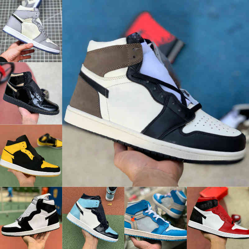 

2021 High 1 1s Basketball Shoes Men Women DARK MOCHA OG Bio Hack Zoom Chicago Blue UNC Patent White BLACK ROYAL TWIST Green Toe Designers
