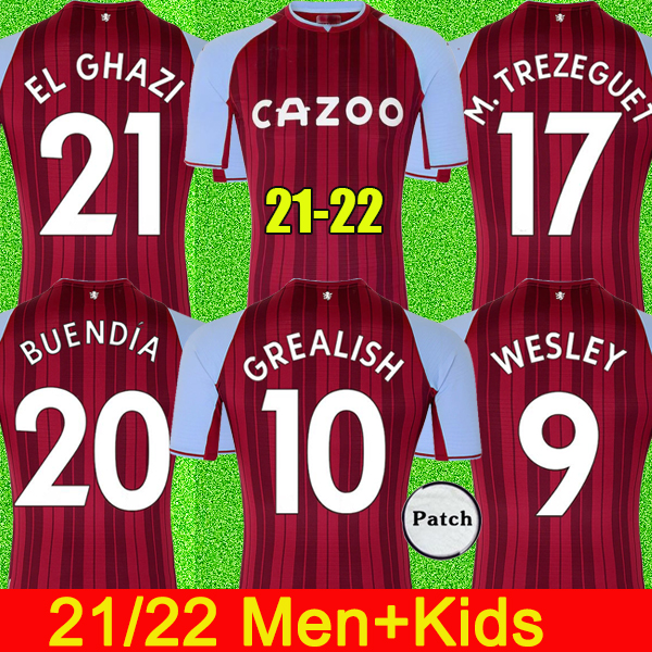 

21 22 Aston Soccer Jerseys villa GREALISH BUENDÃA TRAORE BARKLEY 2021 2022 WATKINS WESLEY EL GHAZI M.TREZEGUET McGINN Football Shirt men and kids kit, Black;yellow