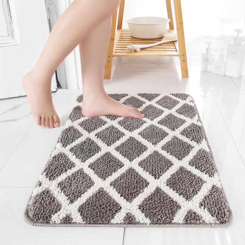 

Bath Mats Bathroom Entrance Door Mat Washable Non-slip Kitchen Floor Bedroom Bedside Room Waterproof Modern Rugs Rug