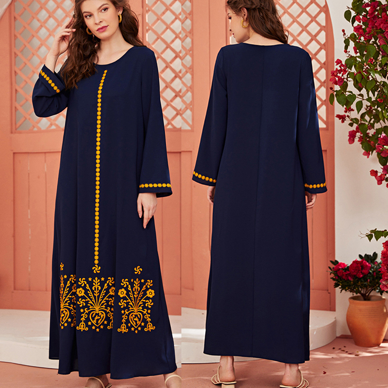 

Ramadan Muslim Abaya Maxi Dresses Women Batwing Sleeve African Kaftan Dubai Arab Long Robe Islamic Clothing Print Bazin Ropa