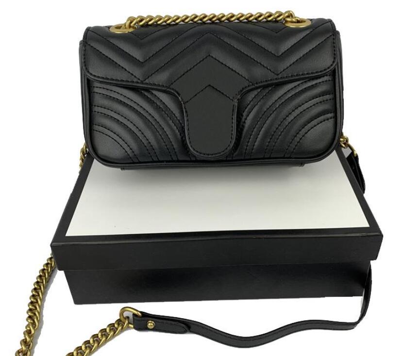 

Fashion Marmont bag Love heart V Wave Pattern Satchel Shoulder Bag Chain Handbags Crossbody Purse Lady Leather Classic Style Tote Bags Sac messager à bandoulière, White with black metal