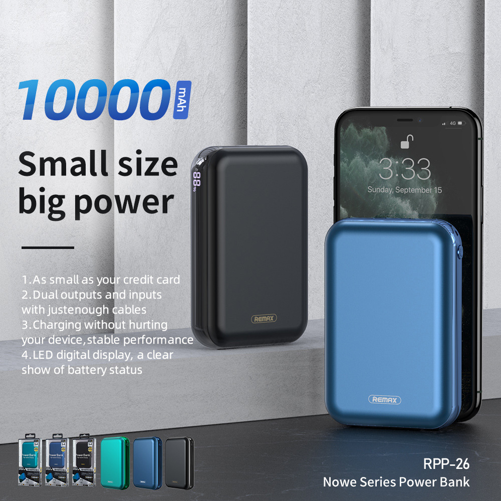 

10000mAh PD fast charging cell phone portable power bank battery supply small size large capacity easy to carry
