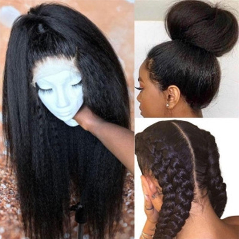 

fluffy feminine slender New straight hair black split set