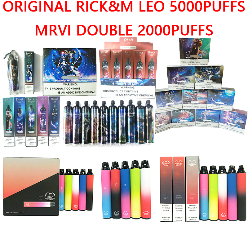 

Authentic RickM LEO 5000 Puffs Rechargeable Disposable Vape Pen E Cigarette Device With RGB Light 1100mAh Battery 12ml Cartridge Big Vapor Kit vs MRVI DOUBLE