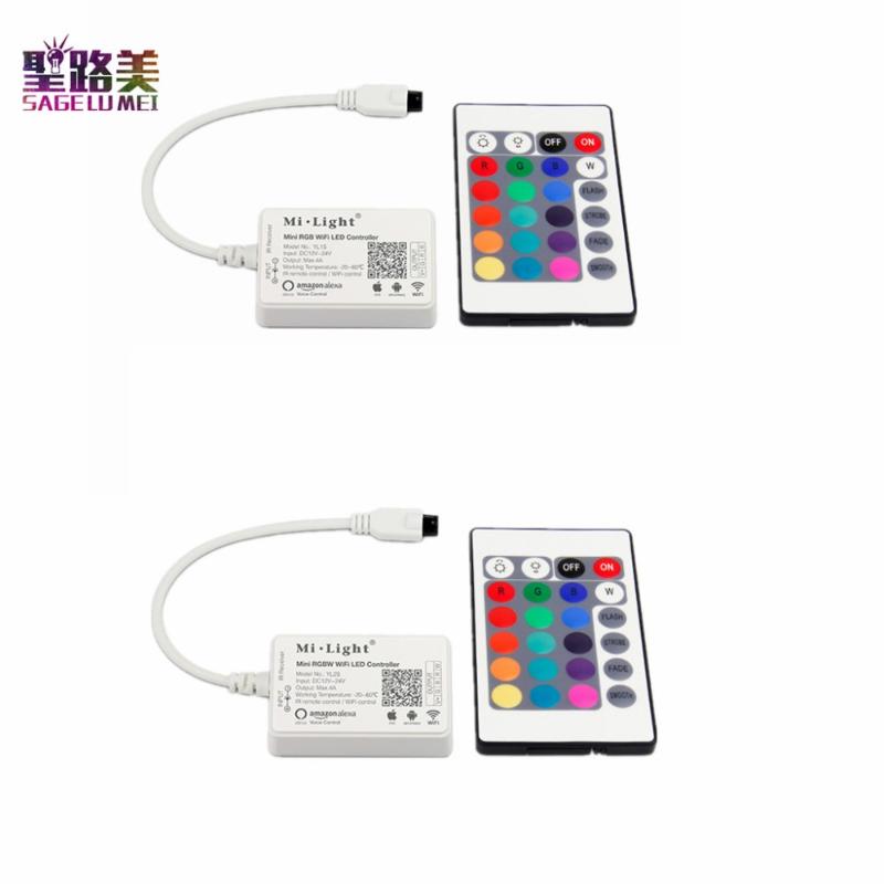 

MiLight YL1S YL2S DC12V-24V WIFI LED Controller Amazon Alexa Smart Phone APP IR Remote Control For RGB RGBW Strip Light Tape Controllers