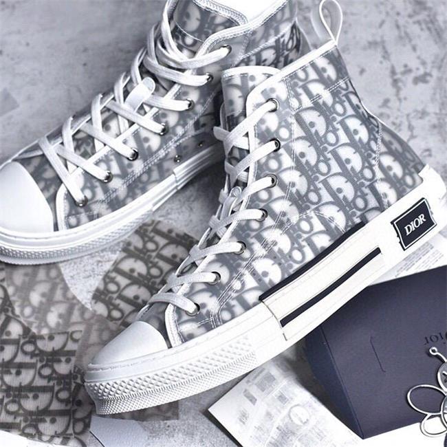 

19SS Dìòr Designers Oblique B23 KAWS Decorat Hommes Chaussures Low High Top Sneakers Slides Kanye West Fashion Women Men Casual Shoes 3161